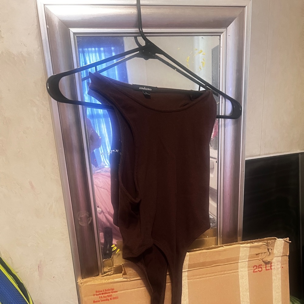brown bodysuit